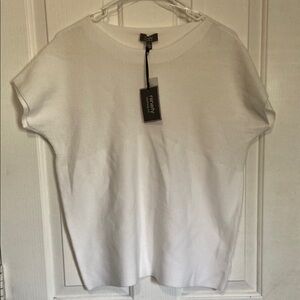 Ninety White Boxy Cap Sleeve Tee